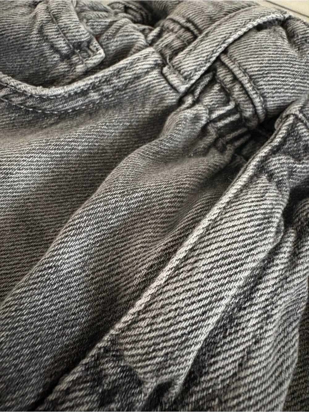 ZARA Girls Black Washed Denim Skirt